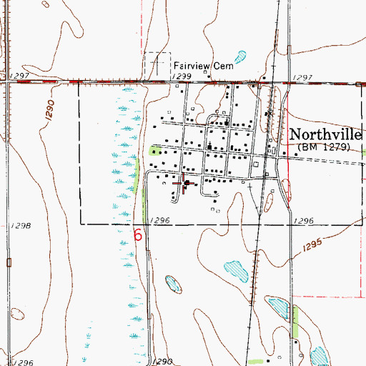 Topographic Map of Northville Post Office, SD