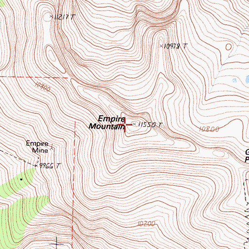 Topographic Map of Empire Mountain, CA