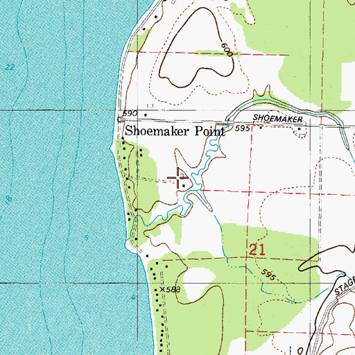 Topographic Map of Baudhuin Farms, WI