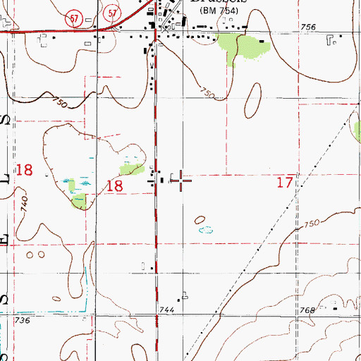 Topographic Map of Doorco Farms, WI