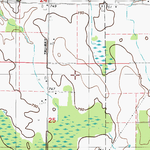 Topographic Map of Tassout Farm, WI