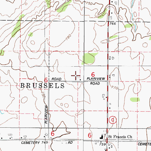 Topographic Map of Goat Hill Farm, WI