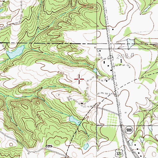 Topographic Map of Cotton Hills Farms, SC