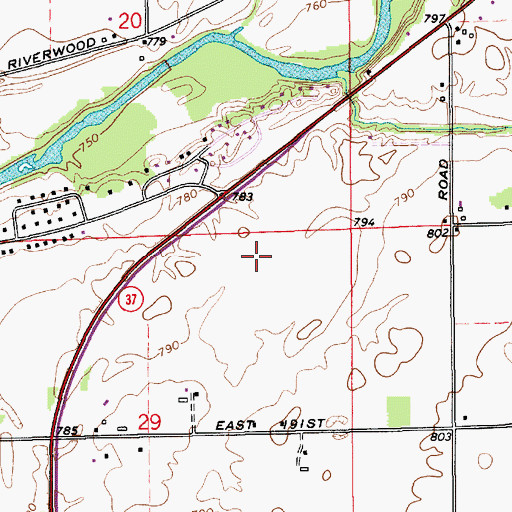 Topographic Map of Swan Lake, IN