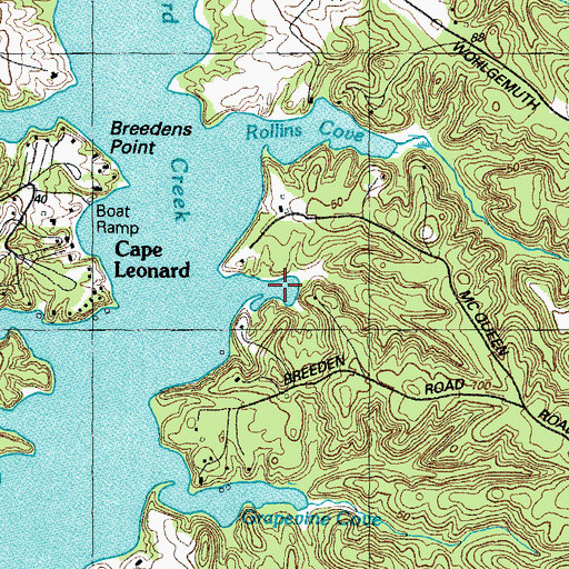 Topographic Map of Osborn Cove, MD