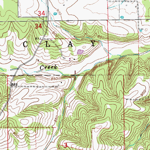 Topographic Map of Groger Creek, MO