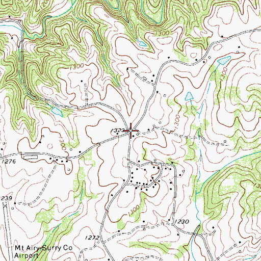 Topographic Map of Holly Springs, NC