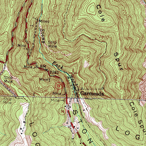 Topographic Map of Birdwood Railroad Station (historical), KY