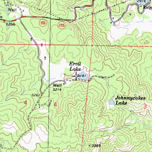 Topographic Map of Ercil Lake, CA