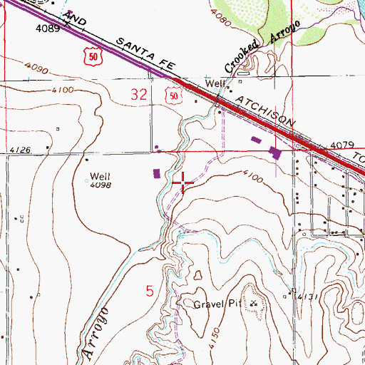 Topographic Map of A J Anderson Ditch, CO