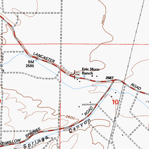 Topographic Map of Eric Munz Ranch, CA