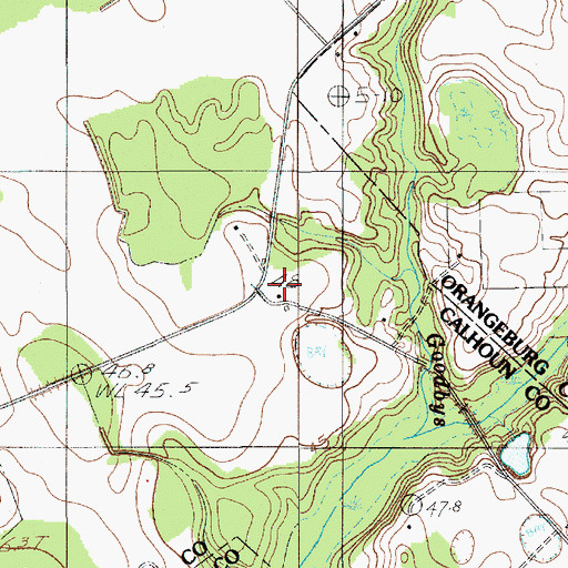 Topographic Map of Cotton Lane Farms, SC
