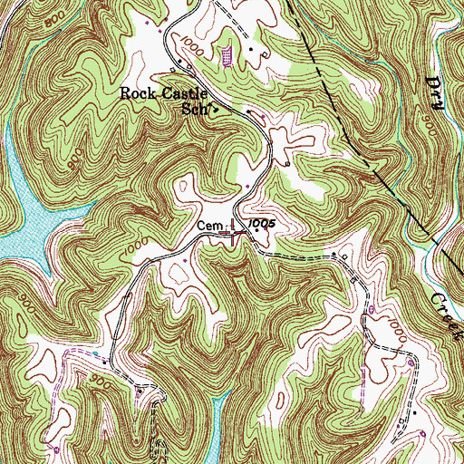 Topographic Map of Goff Cemetery, TN