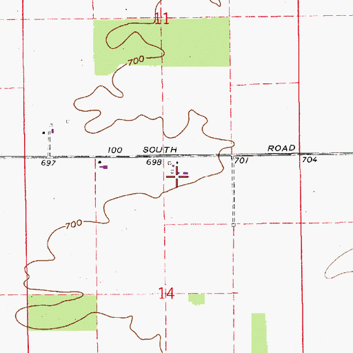 Topographic Map of Cook Hog Farm, IN