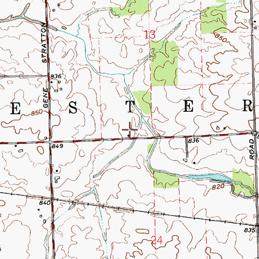 Topographic Map of Michel Hog Farm, IN