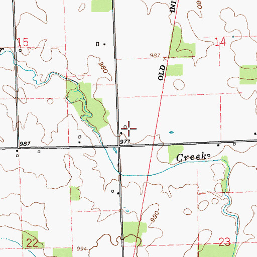 Topographic Map of Smithson Farms, IN
