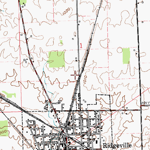 Topographic Map of Ridgeville Elevator, IN