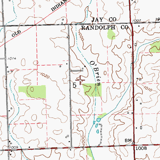 Topographic Map of Flyin S Ranch, IN