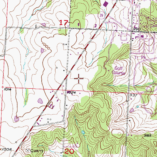 Topographic Map of Stockton High School, MO