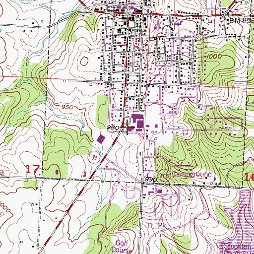 Topographic Map of Stockton Elementary School, MO