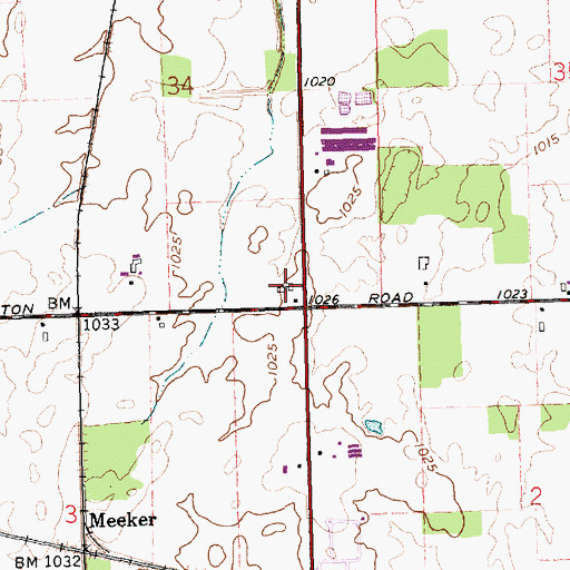Topographic Map of Phoenix Farms, OH