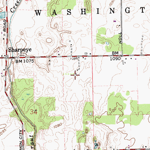Topographic Map of Winner Farms, OH