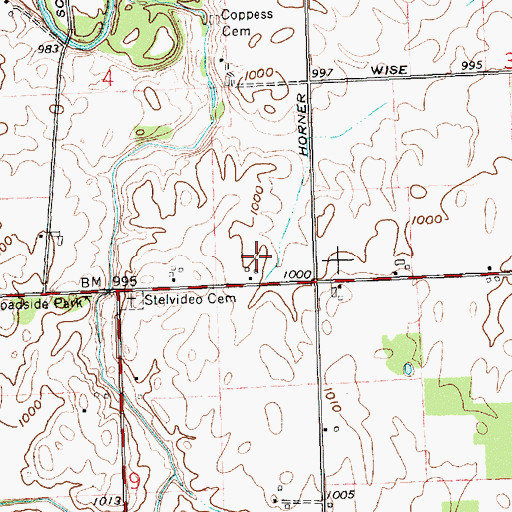 Topographic Map of Schmitmeyer Farms, OH
