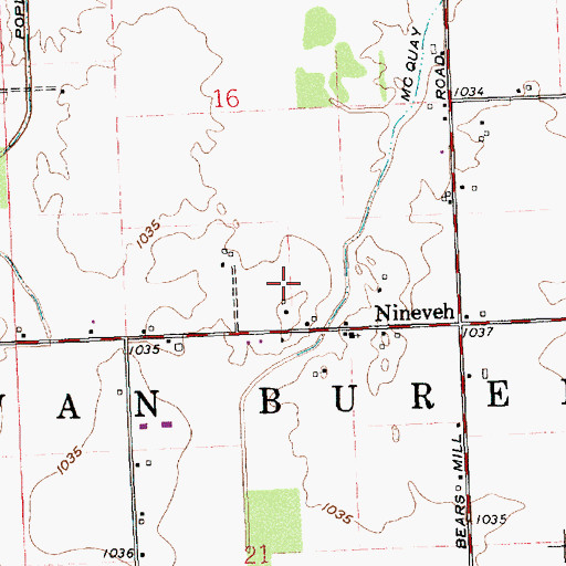 Topographic Map of Brumbaugh Farms, OH