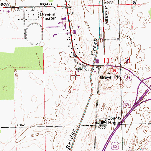 Topographic Map of Scott Farms, OH