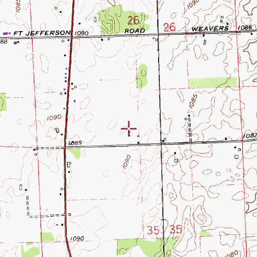 Topographic Map of Twin Pine Farms, OH