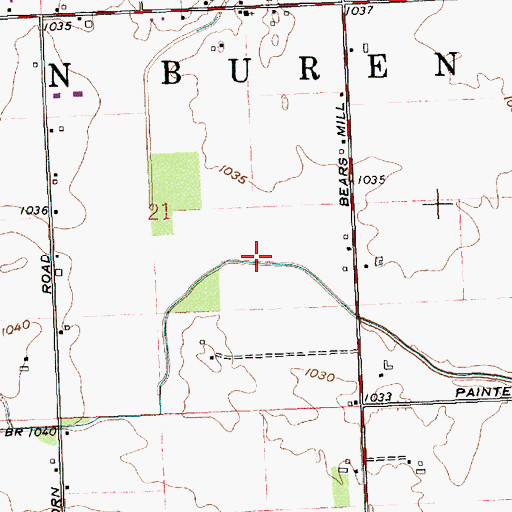 Topographic Map of Besecker Farm, OH