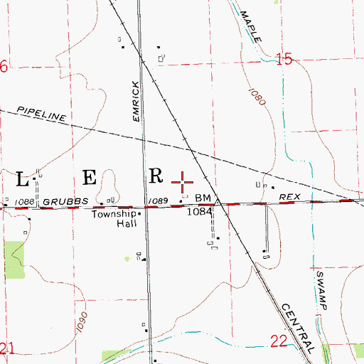 Topographic Map of Sullenbarger Farms, OH