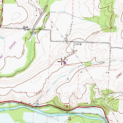 Topographic Map of Blanchard Swine Farms, OH