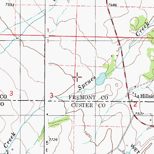 Topographic Map of Abbott and Prengle Ditch, CO