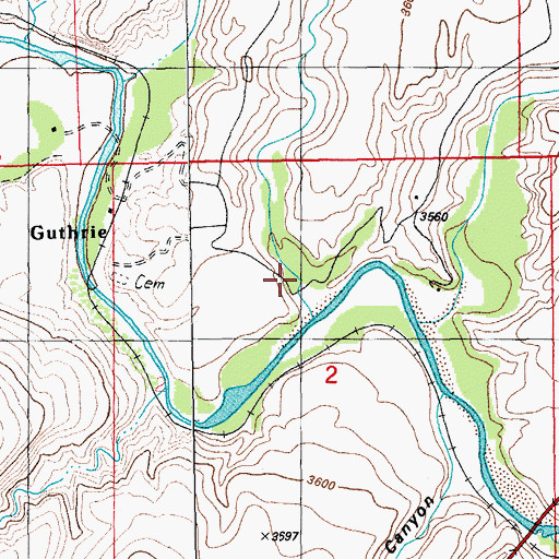 Topographic Map of Buzzard Roost Canyon, AZ