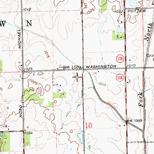 Topographic Map of Campbell Farms, OH