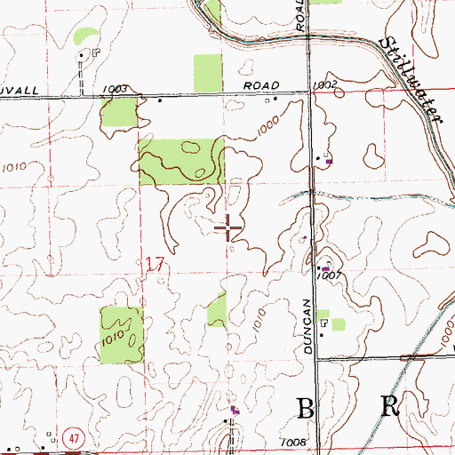 Topographic Map of Billenstein Farms, OH