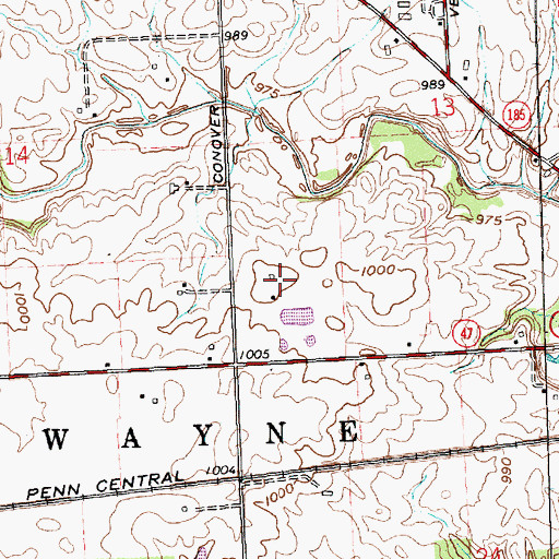 Topographic Map of Price Farm, OH