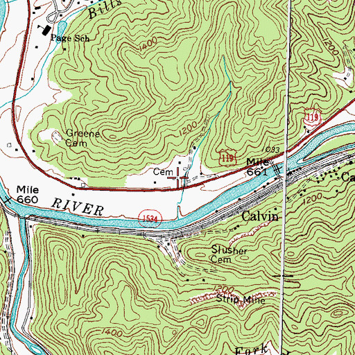 Topographic Map of Lafontain Post Office (historical), KY