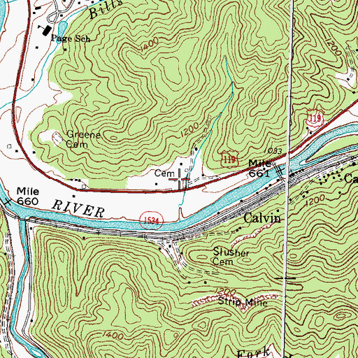 Topographic Map of Lafontain Post Office (historical), KY