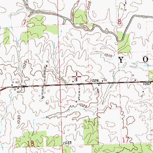 Topographic Map of Grilliot Farms, OH