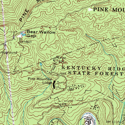Topographic Map of Living Stairway (historical), KY