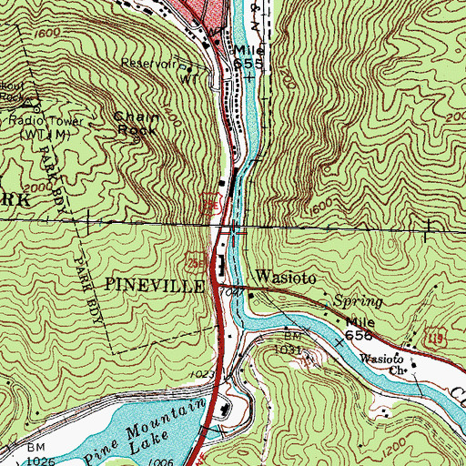 Topographic Map of The Old Narrows, KY
