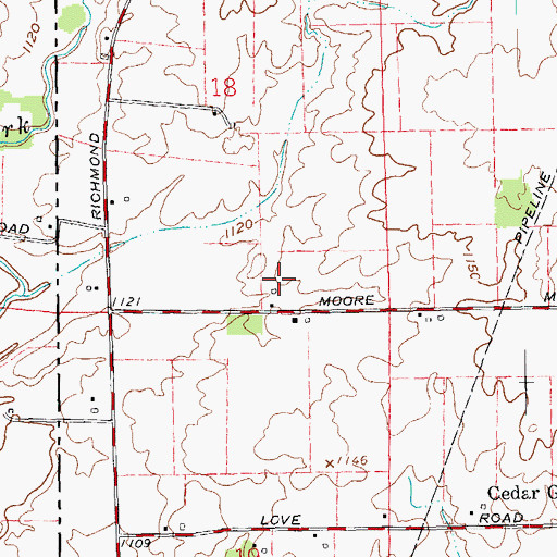 Topographic Map of M and S Farms, OH