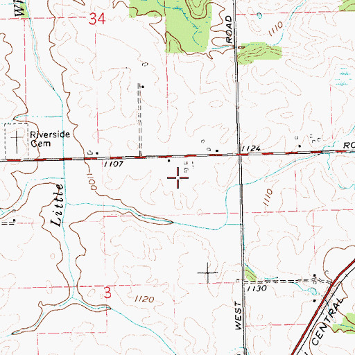 Topographic Map of Sunny Meadows, IN