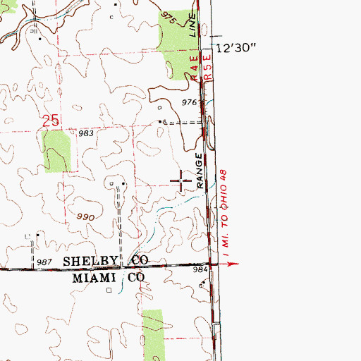 Topographic Map of Medders Farms, OH