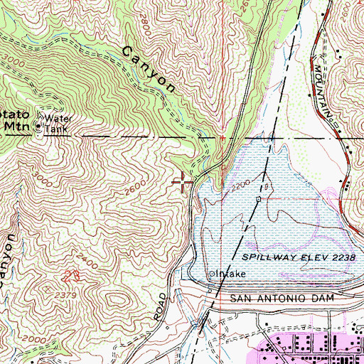 Topographic Map of Evey Canyon, CA