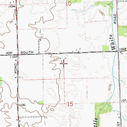Topographic Map of Harris Farms, IN