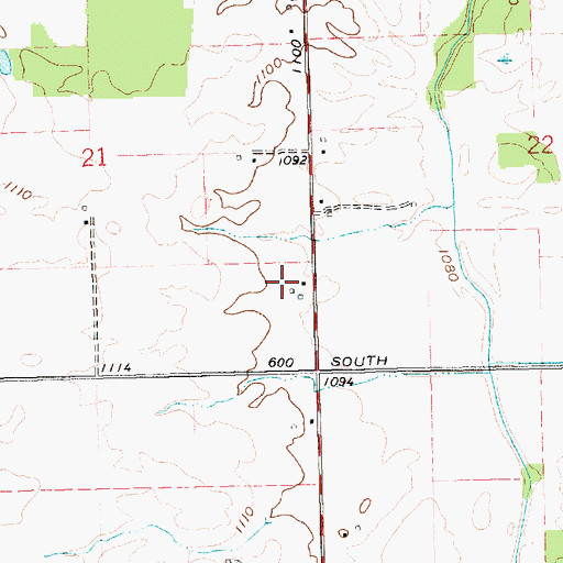 Topographic Map of Lester Farms, IN