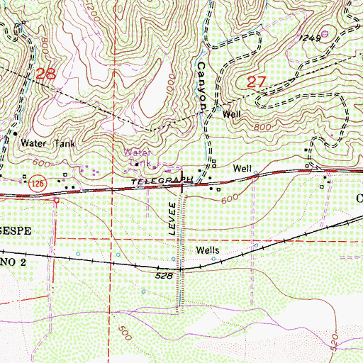 Topographic Map of Fairview Canyon, CA